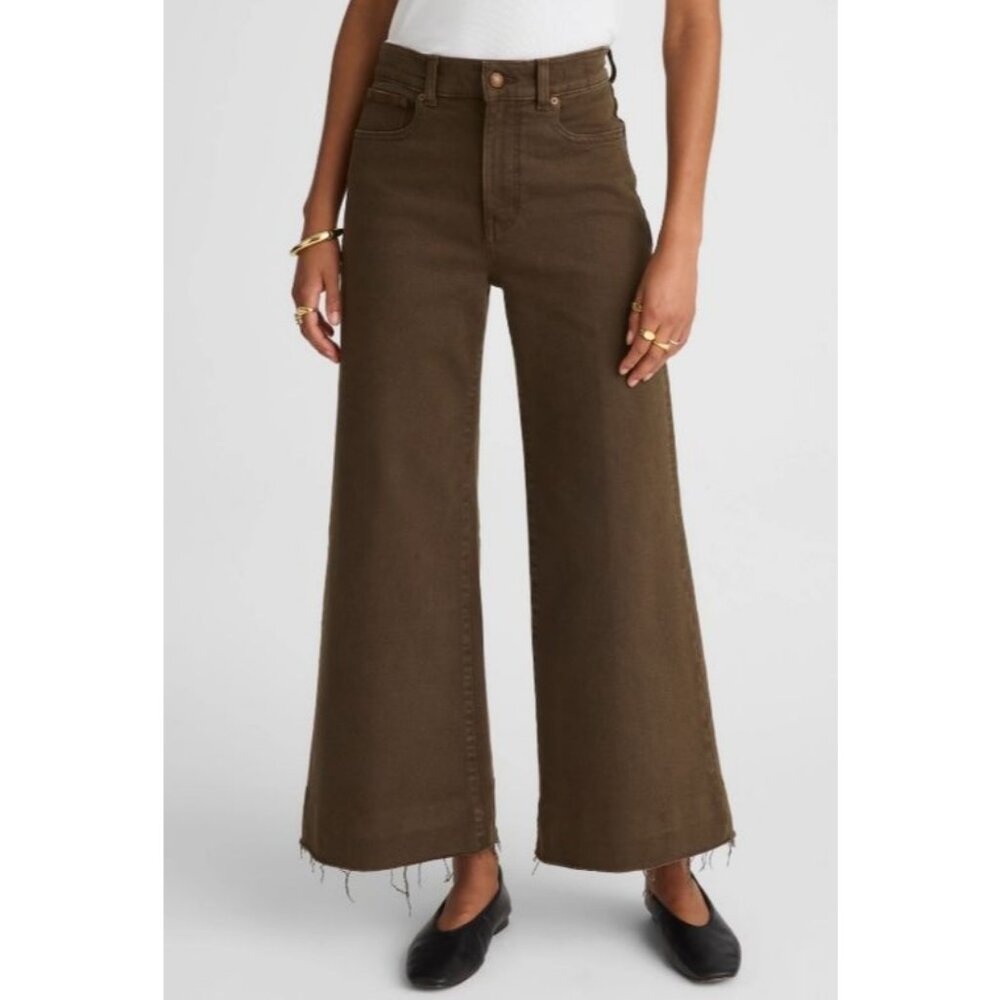 Madewell Wide-Leg Flare Jeans in Dark Brown
